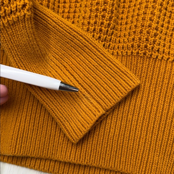 French Connection Luna Mozart Amber Waffle Knit 100% Cotton Sweater Sz M - Picture 15 of 16